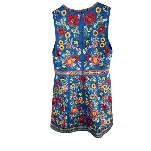 Alice + Olivia Patty Riviera Floral Embroidered A Line Mini Dress Size US 8 - Picture 3 of 15